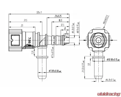 obp Motorsport SAE J2044 Quick Connect ?7.89 (5/16?) Tee 8mm & OE Side Male - OBP-OEC-3