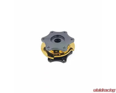 obp Motorsport Grey|Yellow Quick Release Steering Wheel Round Hub - OBP-QRSW-2