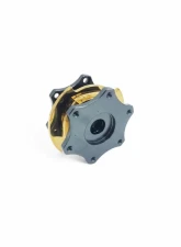 obp Motorsport Grey|Yellow Quick Release Steering Wheel Round Hub                                     - OBP-QRSW-2 - Image 3