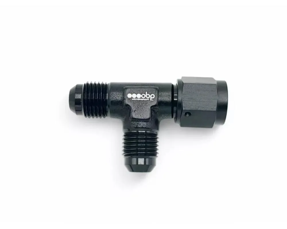 obp Motorsport Black AN10 Tee Adaptor w/ Female Socket on the Run - OBP-TSOR-10