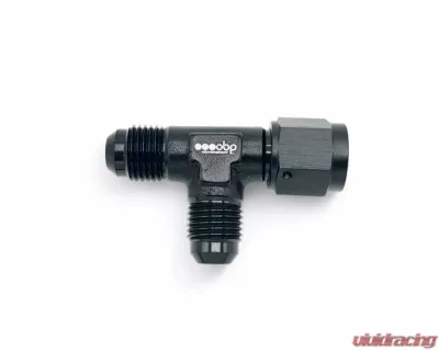 obp Motorsport Black AN12 Tee Adaptor w/ Female Socket on the Run - OBP-TSOR-12