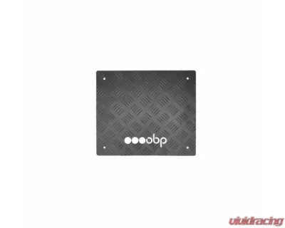 obp Motorsport 312x365x3mm Aluminium Chequer Plate Multi Purpose Foot Plate Flat - Black - OBPA044DM