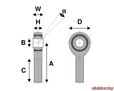 obp Motorsport 1/2" - 20 Right Hand Rod End - OBPTRE1/2R