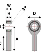 obp Motorsport M12x1.25 Left Hand Rod End                                     - OBPTREM12L - Image 2