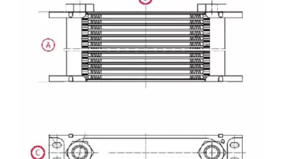 obp Motorsport Black 19 Row Oil Cooler w/ M22 Female Fittings                                     - OBP19ROW - Image 5