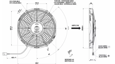 obp Motorsport 11" Pull Type Radiator Cooling Fan                                     - VA09-AP8/C-54A - Image 3