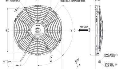 obp Motorsport 12" Push Type Radiator Cooling Fan                                     - VA10-AP9/C-25S - Image 3