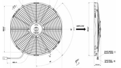 obp Motorsport 15" Pull Type Radiator Cooling Fan                                     - VA18-AP10/C-41A - Image 3
