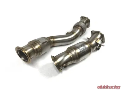 Evolution Racewerks S58 Engine Brushed Finish 200 CEL Catted Downpipes BMW M3 | M4 2021+ - BM-EXH028SCAT