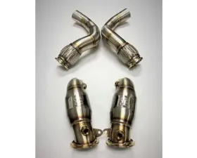 Evolution Racewerks Sports Series Brush Finish 200 CEL Race DownPipes Full Kit w/ OPF -BMW EU Spec M5 | M8 S63M 2017+