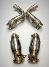 Evolution Racewerks Sports Series Thermal Coated Black Finish 200 CEL Race DownPipes Full Kit w/ OPF -BMW EU Spec M5 | M8 S63M 2017+                                     - BM-EXH022TBCAT-OPF - Image 4