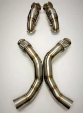 Evolution Racewerks Sports Series Thermal Coated Black Finish 200 CEL Race DownPipes Full Kit w/ OPF -BMW EU Spec M5 | M8 S63M 2017+                                     - BM-EXH022TBCAT-OPF - Image 2