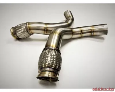 Evolution Racewerks Sports Series Thermal Coated Black Finish 200 CEL Race DownPipes Full Kit w/ OPF -BMW EU Spec M5 | M8 S63M 2017+ - BM-EXH022TBCAT-OPF