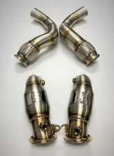 Evolution Racewerks Sports Series Thermal Coated Black Finish 200 Cell Race DownPipes Full w/ OPF BMW EU Spec X5M | X6M S63M 2020+                                     - BM-EXH026TBCAT-OPF - Image 4