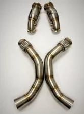 Evolution Racewerks Sports Series Thermal Coated Black Finish 200 Cell Race DownPipes Full w/ OPF BMW EU Spec X5M | X6M S63M 2020+                                     - BM-EXH026TBCAT-OPF - Image 2