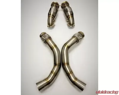 Evolution Racewerks Sports Series Thermal Coated Black Finish 200 Cell Race DownPipes Full w/ OPF BMW EU Spec X5M | X6M S63M 2020+ - BM-EXH026TBCAT-OPF