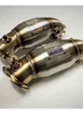 Evolution Racewerks Sports Series Thermal Coated Black Finish 200 Cell Race DownPipes Full w/ OPF BMW EU Spec X5M | X6M S63M 2020+                                     - BM-EXH026TBCAT-OPF - Image 3