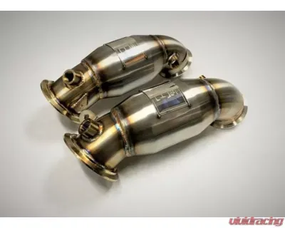 Evolution Racewerks Sports Series Thermal Coated Black Finish 200 Cell Race DownPipes Full w/ OPF BMW EU Spec X5M | X6M S63M 2020+ - BM-EXH026TBCAT-OPF