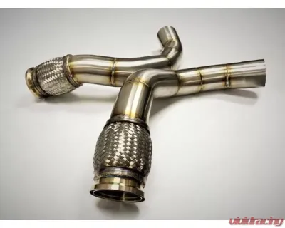 Evolution Racewerks Sports Series Thermal Coated Black Finish 200 Cell Race DownPipes Full w/ OPF BMW EU Spec X5M | X6M S63M 2020+ - BM-EXH026TBCAT-OPF