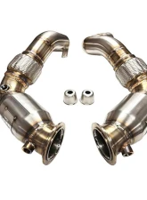 Evolution Racewerks N63 Engine 200 CEL Catted Downpipes, Thermal Coated Black Finish                                     - BM-EXH020CAT - Image 2