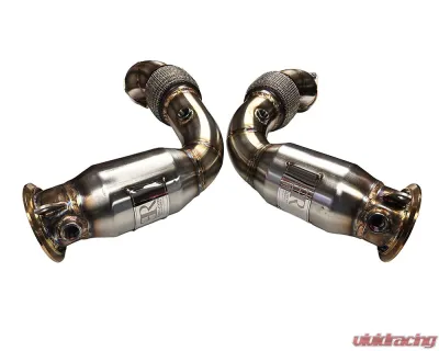 Evolution Racewerks Polish Finish Catted Primary Downpipe - BM-EXH033PCAT-PRIM
