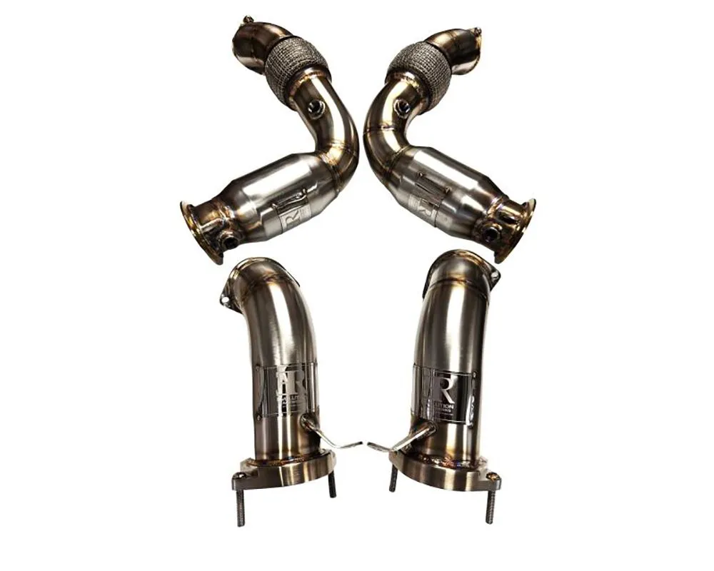 Evolution Racewerks Polish Finish Catted Downpipes Full Kit - BM-EXH038PCAT