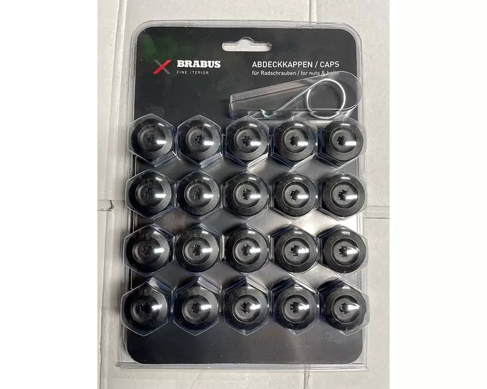 Brabus Black Lug Nut Covers Set of 12 - FE-AK-B
