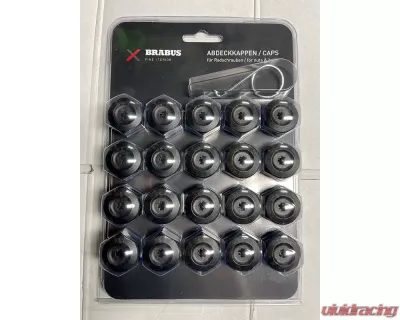 Brabus Black Lug Nut Covers Set of 12 - FE-AK-B