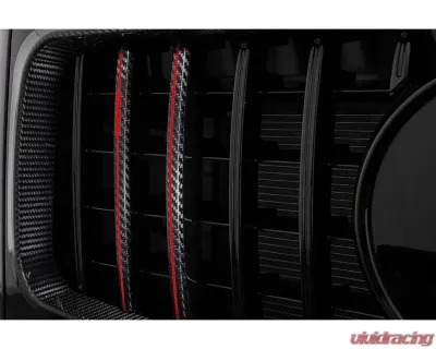 Brabus Signiture Stripes Carbon Fiber Trim Center Color Red Front Grille W 464A - 464-299-00