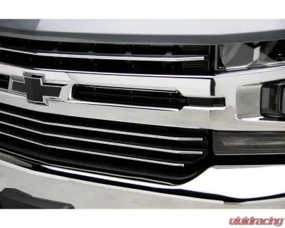 T-Rex Grilles Round Billet Grille Horizontal Round Polished 4 Pc Overlay Chevrolet Silverado 1500?Trailboss RST | LT 2019-2022 - 6211232
