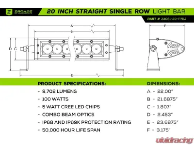 T-Rex Grilles LED Grille w/ (1) ZROADZ 20-inch Single Row LED Light Bar Toyota Tacoma 2024-2025 - Z319410