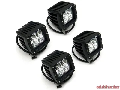 T-Rex Grilles Black Mild Steel Hood Hinge LED Kit w/ (4) 3 inch ZROADZ LED Pod Lights GMC Sierra 2500HD | 3500HD 2020-2023 - Z362381-KIT4