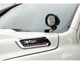 T-Rex Grilles Ditch Light Hood Mounting Bracket Kit w/ (2) 3-inch ZROADZ White LED Light Pods RAM 2500 | 3500 2019-2024