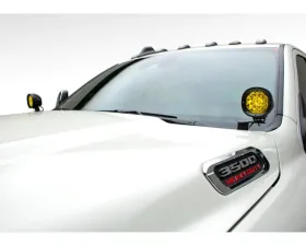 T-Rex Grilles Ditch Light Hood Mounting Bracket Kit w/ (2) 3-inch ZROADZ Amber LED Light Pods RAM 2500 | 3500 2019-2024
