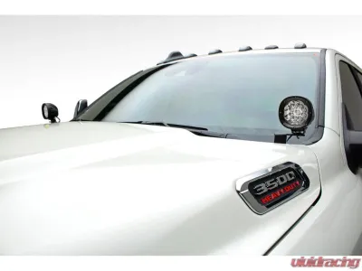 T-Rex Grilles Ditch Light Hood Mounting Bracket Kit w/ (2) 3-inch ZROADZ White LED Light Pods RAM 2500 | 3500 2019-2024 - Z364531-KIT2