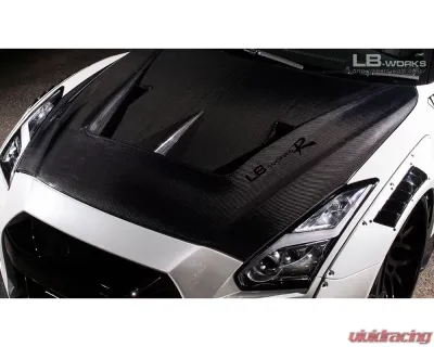 Liberty Walk Type 2 Bonnet Hood FRP Nissan GT-R R35 - LBW-GTR2-Hood-FRP