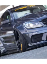 Liberty Walk Complete Body Kit w/ Carbon Fiber Wing FRP Mercedes-Benz W204 C63 2008-2014                                     - LB-W204C-FRP-CFRPWing - Image 4