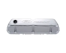 Ford Racing Embosses Logo Stamped Steel Valve Cover Chrome