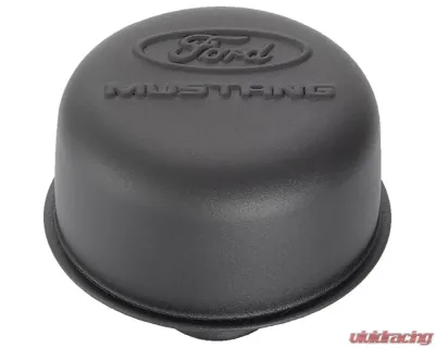 Ford Racing Black Crinkle Finish Breather Cap w/ Ford Mustang Logo - 302-221