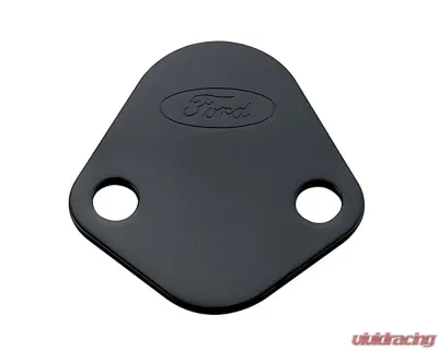 Ford Racing Fuel Pump Block Off Plate - Black Crinkle Finish w/ Ford Oval - 302-291