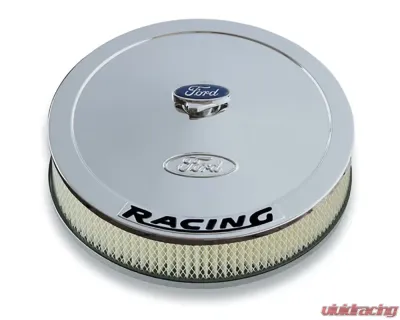 Ford Racing Air Cleaner Kit - Chrome w/ Black Emblem - 302-351