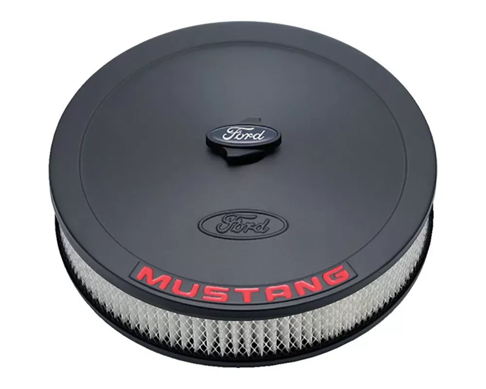 Ford Racing Air Cleaner Kit - Black Crinkle Finish w/ Red Mustang Emblem - 302-362
