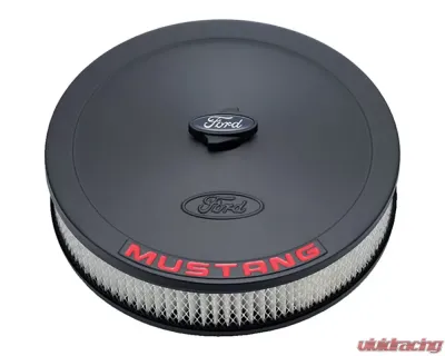 Ford Racing Air Cleaner Kit - Black Crinkle Finish w/ Red Mustang Emblem - 302-362