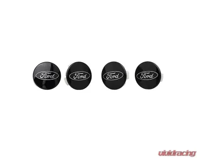 Ford Racing Car Black and Chrome Wheel Cap - M-1096K-BCC