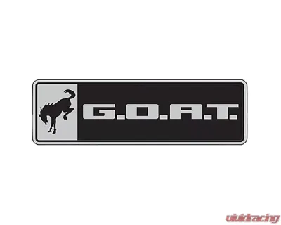 Ford Racing Black/Chrome G.O.A.T. Badge Ford Bronco | Bronco Sport - M-1447-GOAT