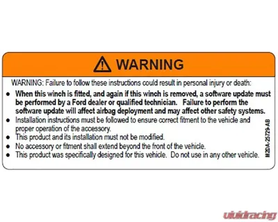 Ford Racing WARN Winch Kit Ford Bronco 2021 - M-1821-B