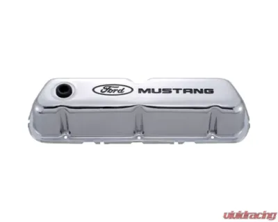 Ford Racing Ford Mustang Logo Stamped Steel Chrome Valve Covers - 302-100