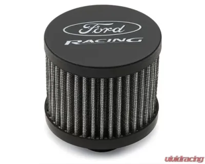 Ford Racing Black Crinkle Unshielded Breather w/ Ford Racing Logo - 302-234