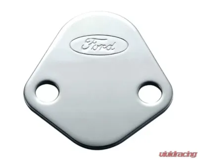 Ford Racing Ford Logo Fuel Pump Blockoff Plate - Chrome - 302-290