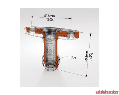 Full Race Large Turbo Drain Flange w/ Male -10AN - FR-TDF-LARGE-10AN-2.00